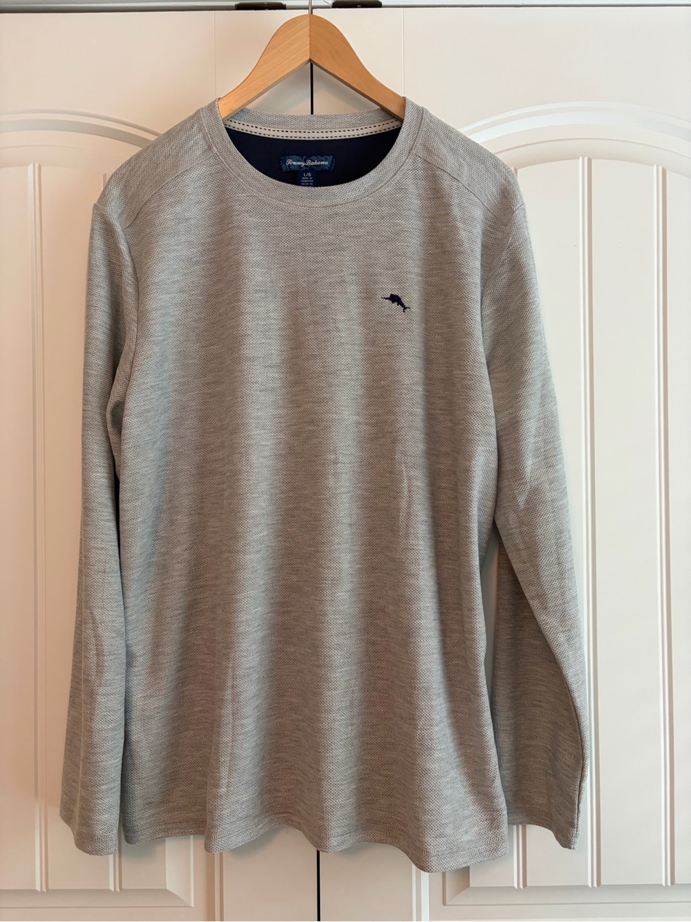 Tommy Bahama NWT Men's Gray Textured Long Sleeve Crewneck Lounge Shirt Size L